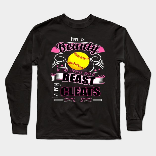 Beauty in the street Beast Softball Player Long Sleeve T-Shirt by Magic Ball